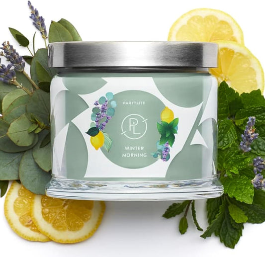 PartyLite 3-Wick Jar Candle, Highly Fragranced Clean Burning Glass Candle, 25-45 Hours Burn Time