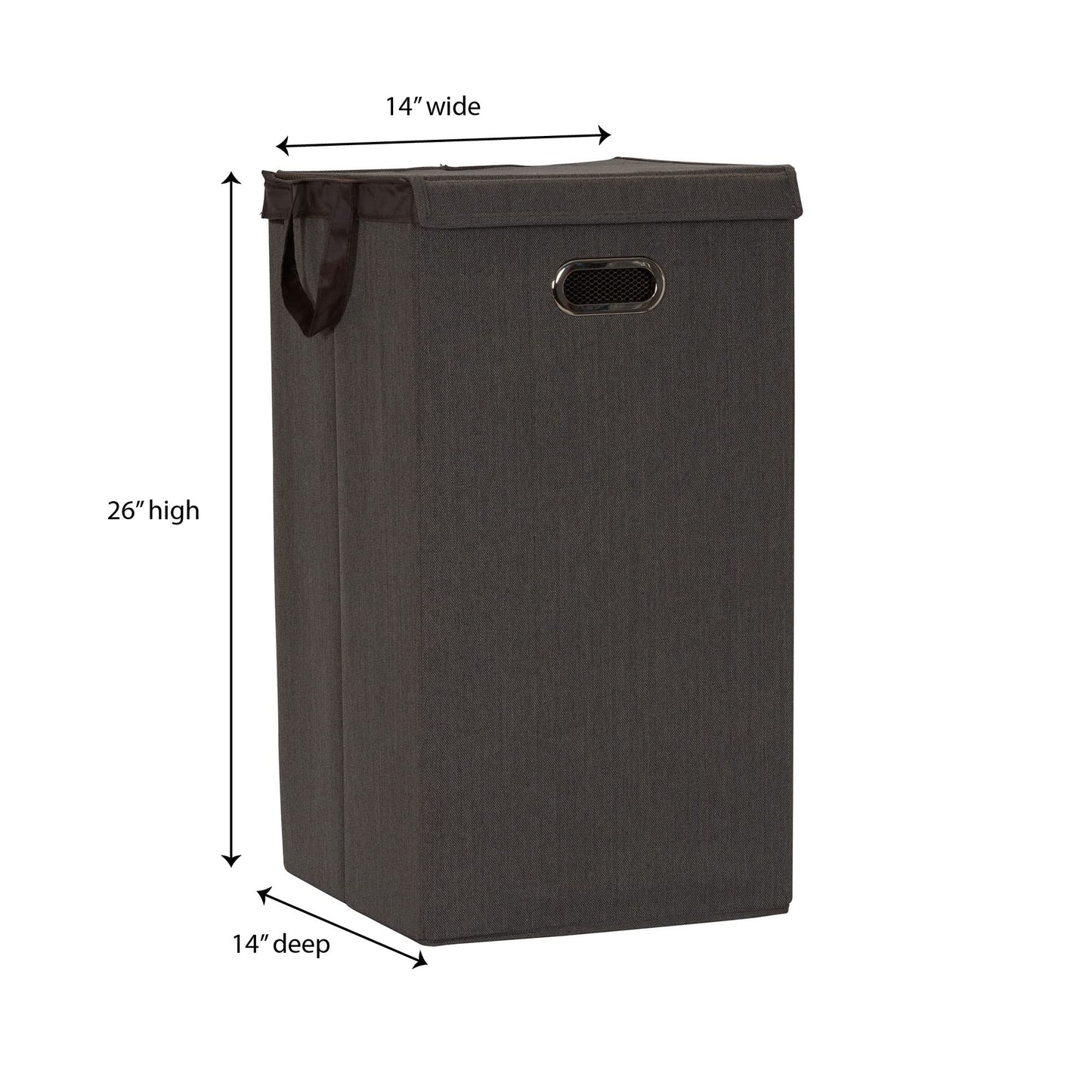 Household Essentials Laundry Hamper with Lid, Removable Mesh Liner, and Magnetic Closure, Gray