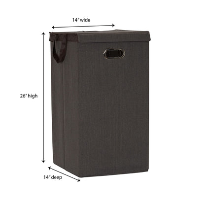 Household Essentials Laundry Hamper with Lid, Removable Mesh Liner, and Magnetic Closure, Gray