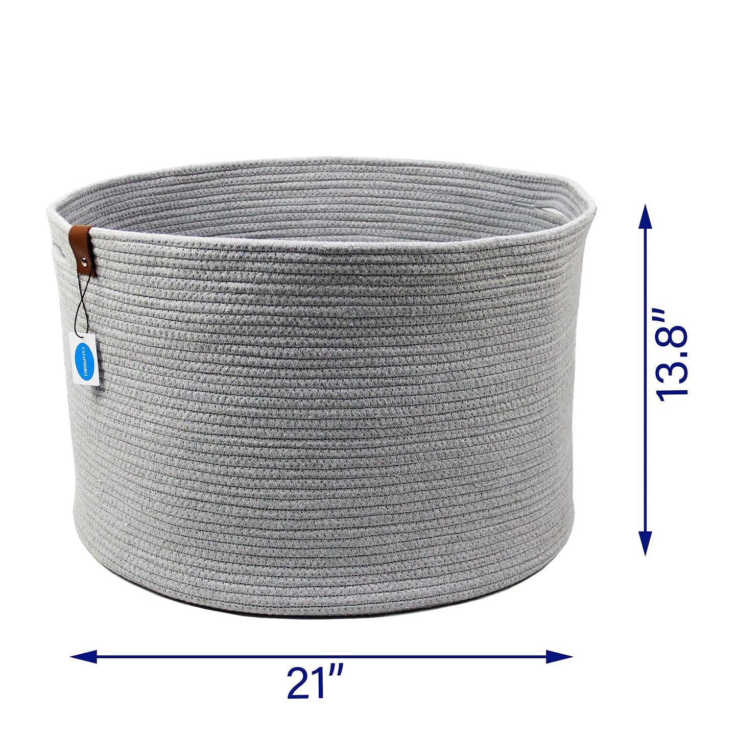 Casaphoria XXXLarge Cotton Rope Basket for Living Room - Woven Storage Basket with Handle for
