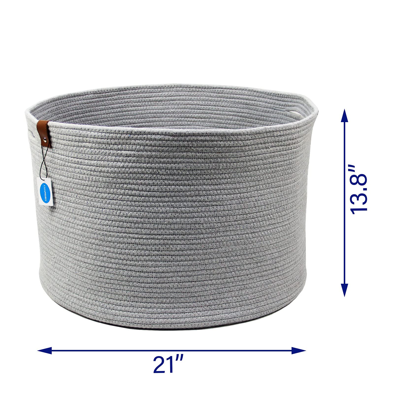 Casaphoria XXXLarge Cotton Rope Basket for Living Room - Woven Storage Basket with Handle for