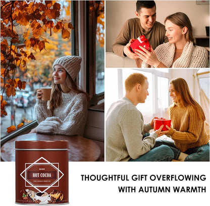 Hot Cocoa Fall Scented Candle – 9 oz Soy Wax in Travel-Friendly Reusable Tin, Non-Toxic & Clean Burning, 50-Hour Burn – Cozy Autumn Fragrance, Holiday Gift & Fall Decor for Women & Men