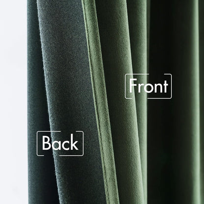 MIULEE Olive Green Velvet Curtains 120 inches 2 Panels - Pinch Pleated Luxury Room Darkening Curtains for Bedroom Living Room Thermal Insulated Super Soft Window Drapes Rod Pocket, W52 x L120 inch