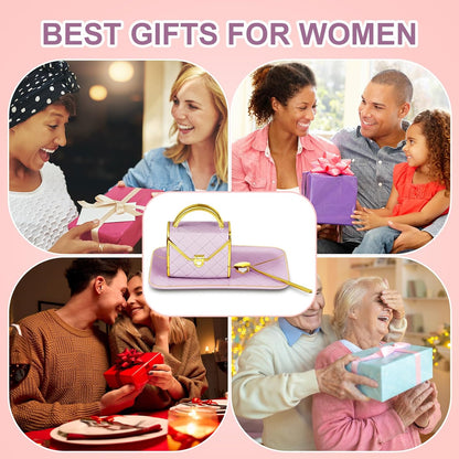 Zubebe 1 Set Coffee Mug Elegant Handbag Shaped Cup Modern Ceramic Purse Mug with Spoon and Saucer, 10oz Cute Creative Tea Cup for Office Home Woman Girls Gift (Purple)