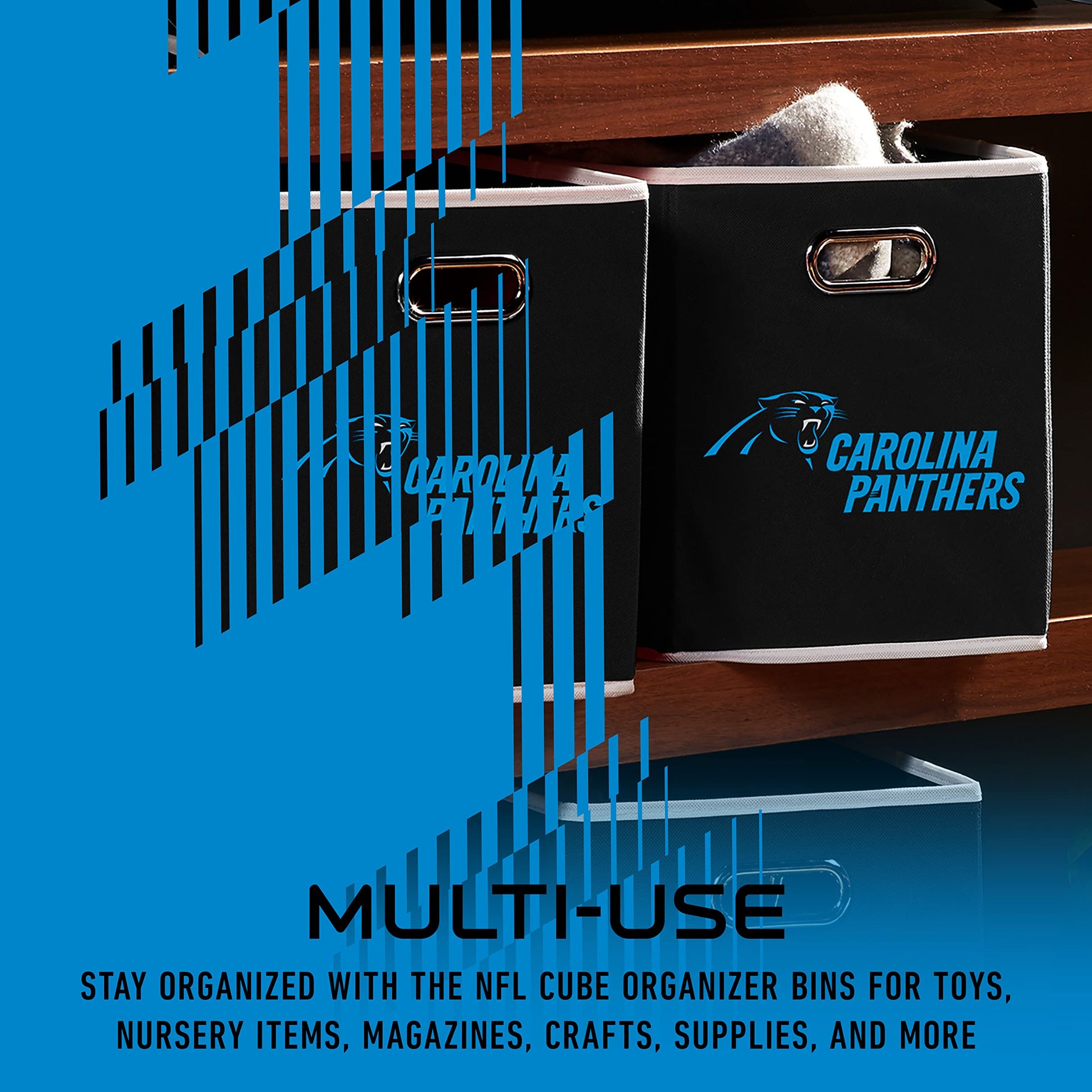 Franklin Sports NFL Carolina Panthers Collapsible Storage Bin