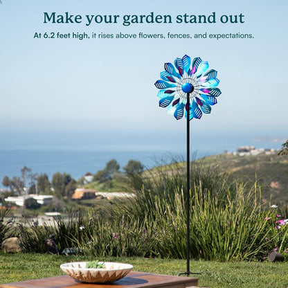Wind Spinners for Yard and Garden, 84" Wind Spinners Outdoor Metal Extra Large, Wind Sculptures & Spinners with Stake, Yard Art Garden Decor Gift for Family