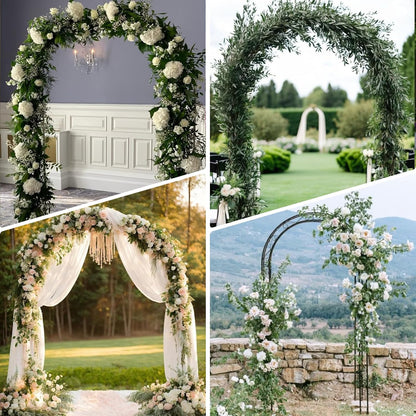 Metal Pergola Arbor Garden Arch - 4.6 * 7.8 or 6.4 * 7.5Ft, Assemble Freely 2 Sizes for Various Climbing Plant, Bridal Party Decoration