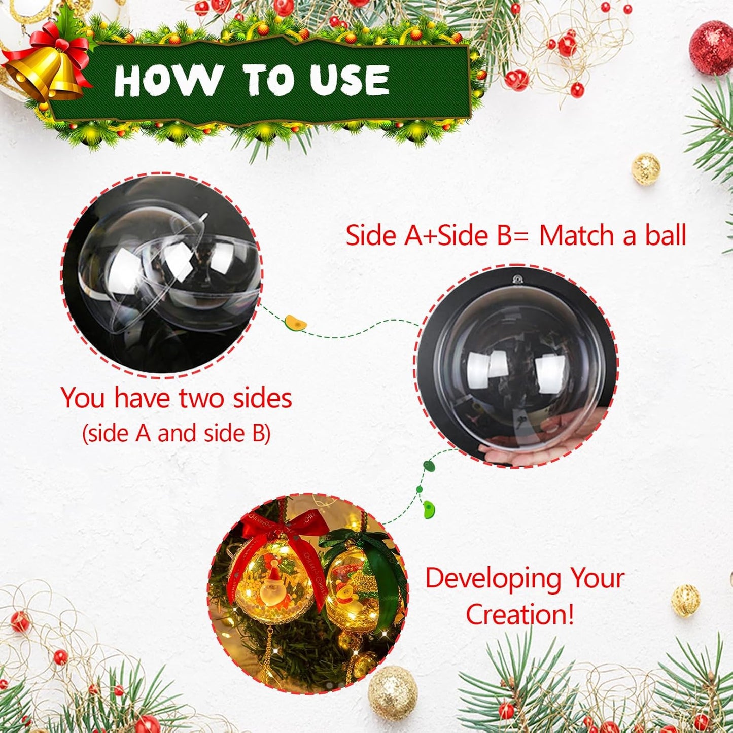 20PCS Christmas Ornaments,8CM Clear Plastic Ornaments Balls,Clear Christmas Ornaments for Crafts,Acrylic Fillable Christmas Tree Ornament Balls for DIY,Wedding,Party and Valentine's Day(L-8CM)