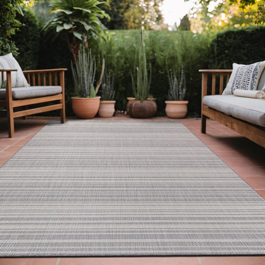 Stripe Outdoor Rug 9x12 Washable Outside Carpet for Indoor Patio Porch Waterproof Easy Cleaning Non Shedding Area Rugs Gray 9 x 12