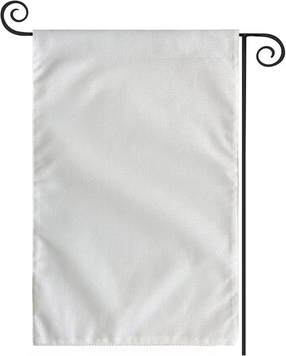 TOPFLAGS Sublimation Garden Flags Blank Garden Flag 12x18 Inch Double Side Custom Create Your Own Solid White Flag DIY Blanks Canvas Banner to Decorate