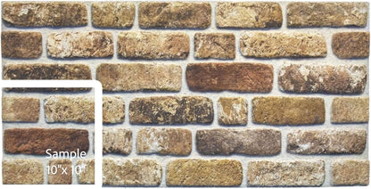 Dundee Deco 3D Wall Panels Faux Brick - Cladding Light Brown Stone Look Wall Paneling, Styrofoam, Sample, Size 10 x 10 in.