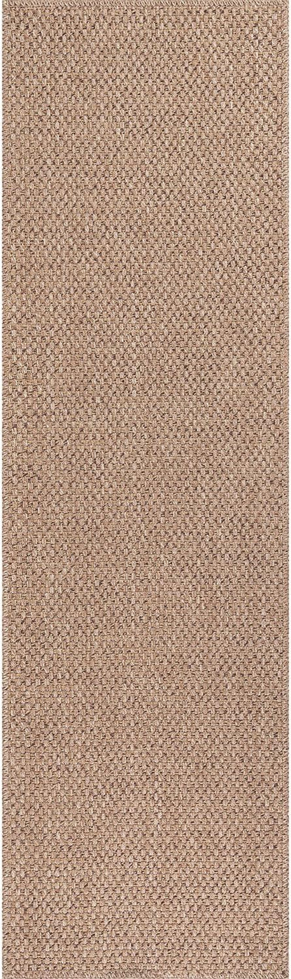 CAMILSON Indoor and Outdoor Runner Rug Natural Solid Boho Woven Design Easy-Cleaning Non Shedding Farmhouse Living Room Bedroom Garden Patio and Kitchen Washable Outside Carpet Alfombras (2x7)