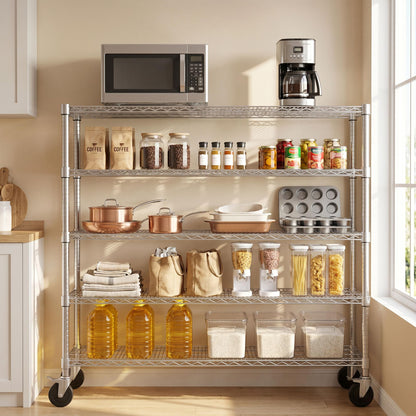 Garvee 82"H Storage Shelves with Wheels, NSF Wire Shelving Rack for Kitchen
