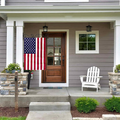 TOPFLAGS American Garden Flag with Wall Garden Flag Hanger Garden Flags Banner Hanger for Wall Outside Yard Small 12x18 Inch