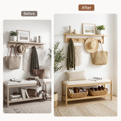 StorageWorks Wicker Baskets for Organizing, Water Hyacinth Storage Baskets