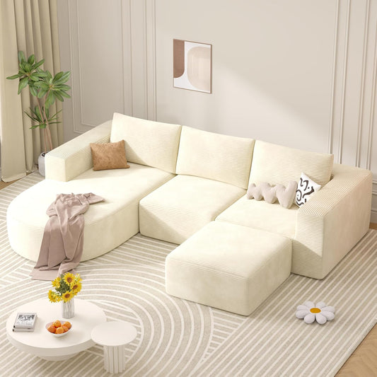 Modular Sectional Sofa with L-Shape Chaise,Cloud Sectional Modern Sleeper Couch with Deep