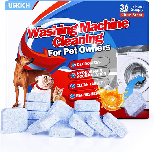 Washing Machine Cleaner-36Pack-18 Month Supply,Washer Machine Cleaner Tablets Formulated For Pet