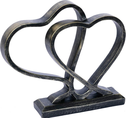 Heart Sculpture for Living Room Decor Heart Decoration Gift for Her and Him Love Wedding Anniversary Couples Gift Modern Heart Statue for Home Coffee Table Dining Table Centerpiece Birthday Gift
