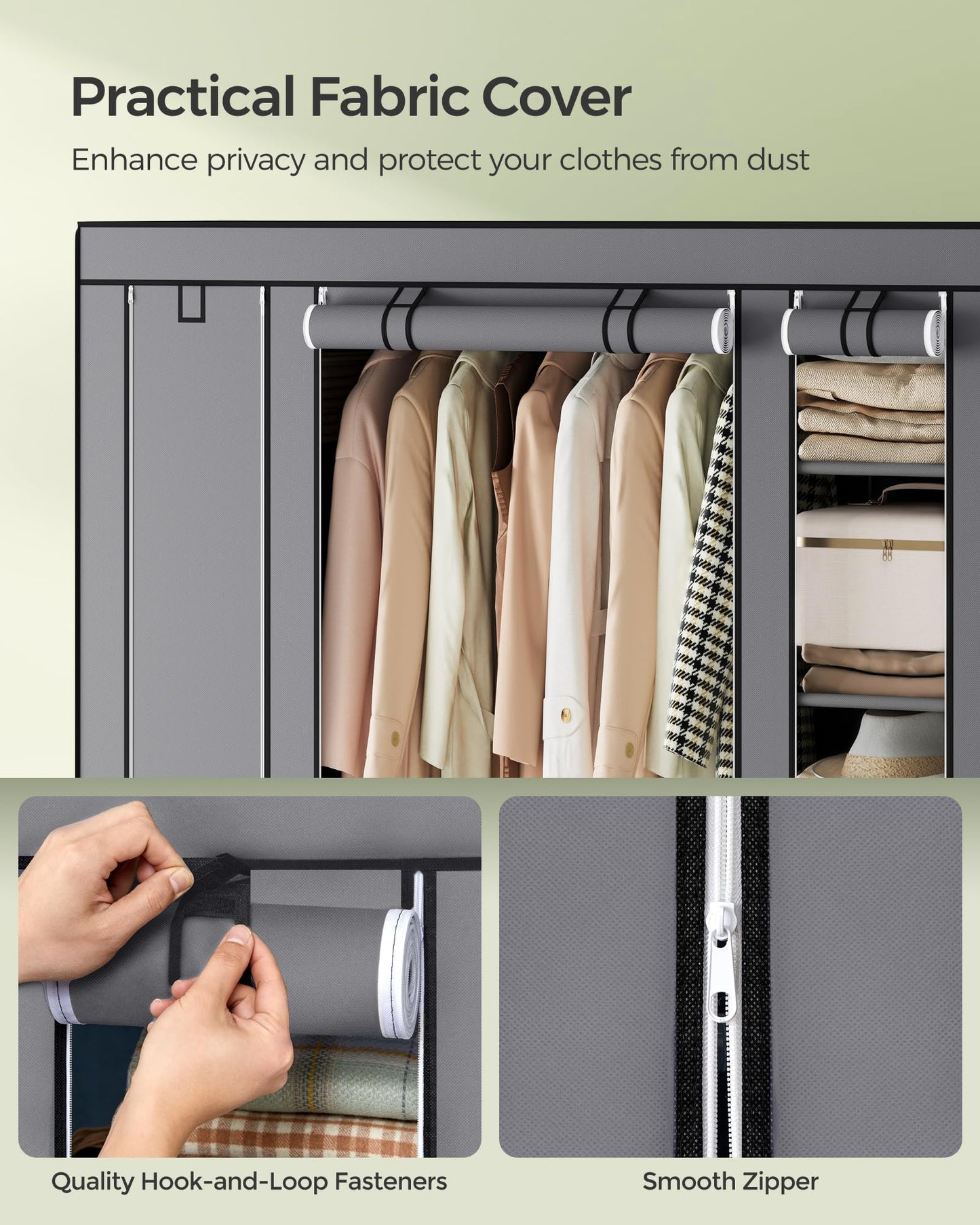 SONGMICS Closet Wardrobe, Portable Closet, Clothes Storage Organizer