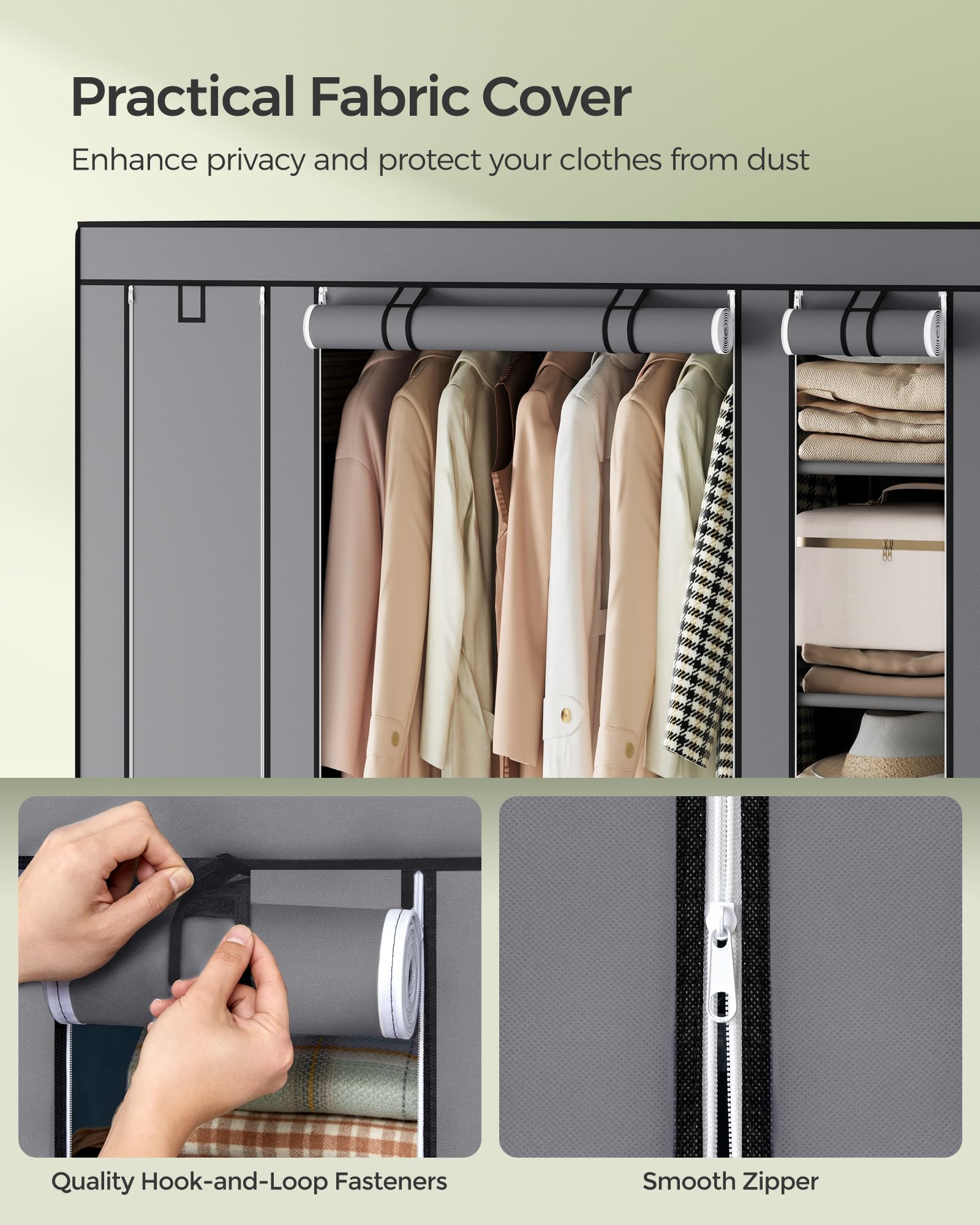 SONGMICS Closet Wardrobe, Portable Closet, Clothes Storage Organizer