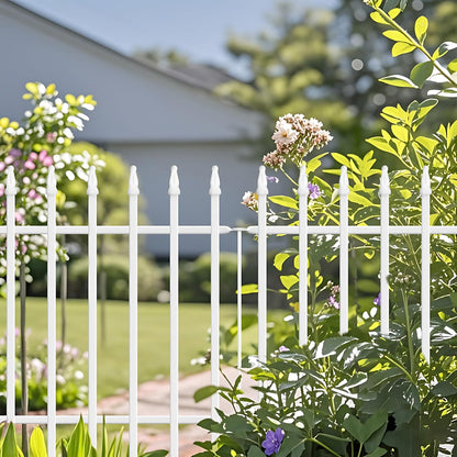 Metal Garden Fence 24" W x 24" H (10 Panels, Total 20 ft), Decorative Border Folding Fence, Landscape Fencing for Flower Bed, Yard, Animal Barrier