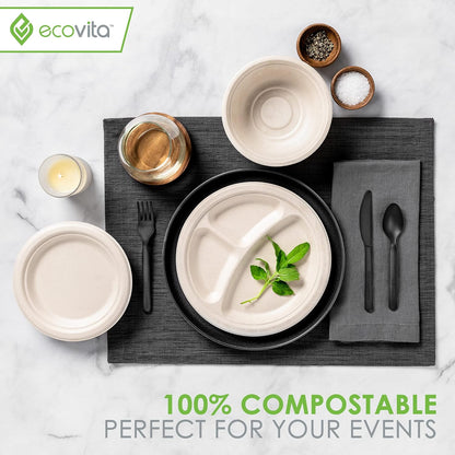100% Compostable Paper Bowls [16 oz.] – 150 Disposable Bowls Eco Friendly Sturdy Tree Free Liquid and Heat Resistant Alternative to Plastic or Paper Bowls