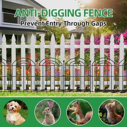 Decorative Garden Fence, 17in(H) x19.5ft Rustproof Metal No Dig Fence Animal Barrier Fence for Dog Rabbit, Wire Border Panel Fencing for Yard Patio Outdoor Decor 18 Pack.