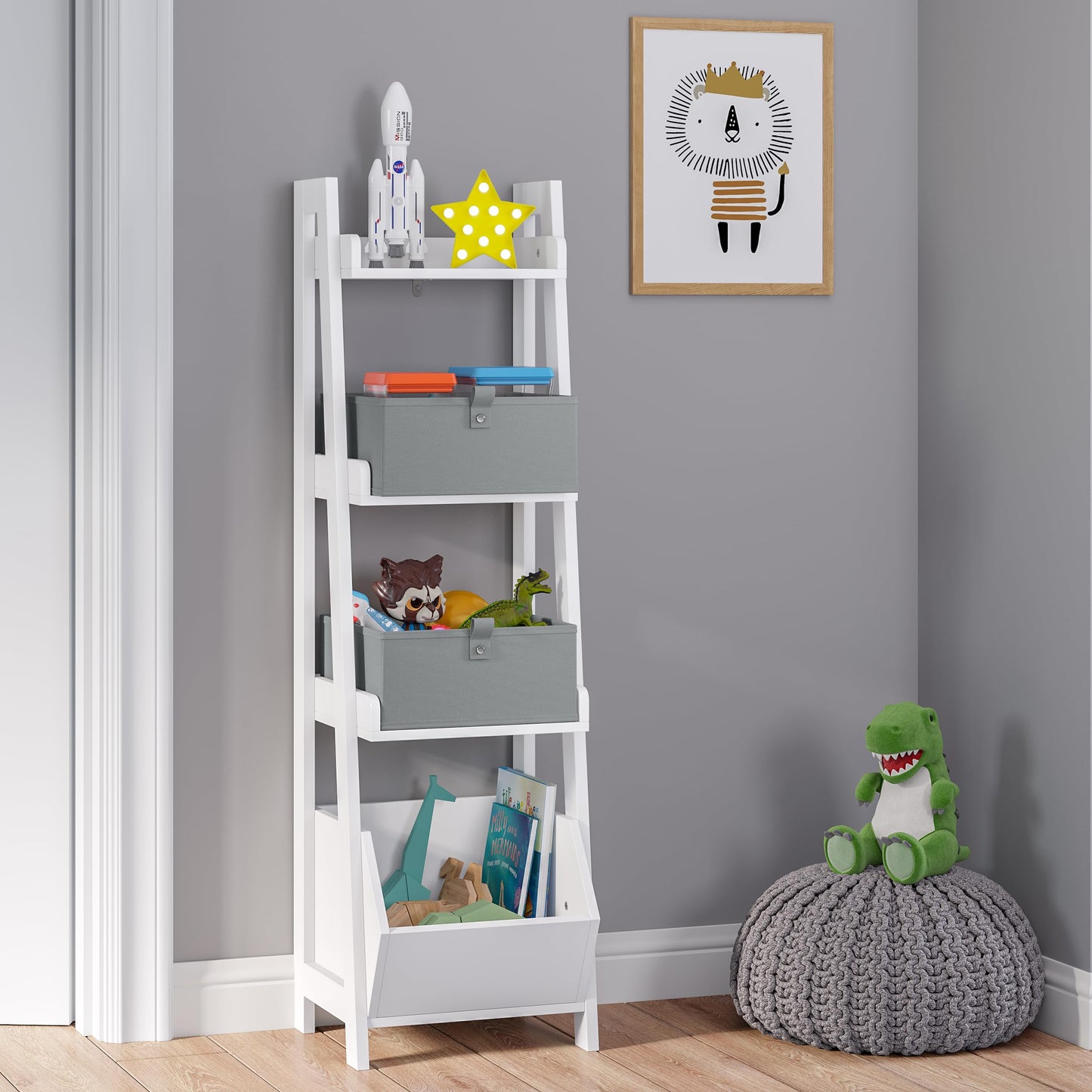 RiverRidge Folding Storage Bins - 2-pack of 5in Tall Gray Cubes