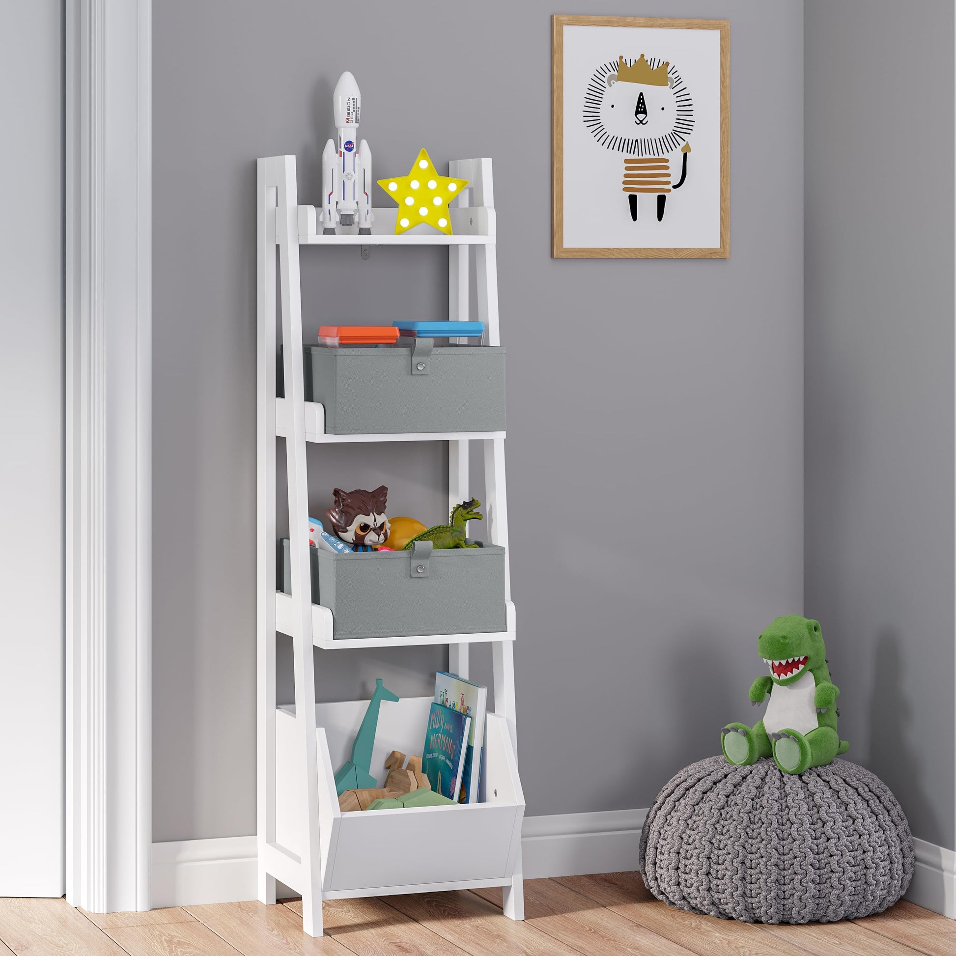 RiverRidge Folding Storage Bins - 2-pack of 5in Tall Gray Cubes