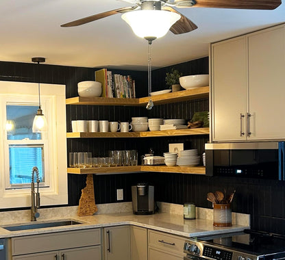 Joel's Antiques - 30 Inch Wooden Floating Shelves for Wall - 30x12x2 in - Made of Natural Wood - Long Heavy Duty Rustic Wall Shelves for Bedroom - Perfect for Living Room, Kitchen - Natural