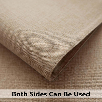 Demetex Linen Placemats Set of 8 Modern Beige Place Mats Heat Resistant Washable Table Placemat for Dining Room Restaurant Indoor, 13x19 inch, Light Linen