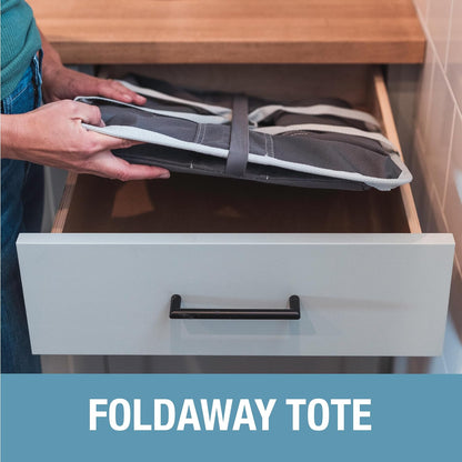 CleverMade Collapsible Laundry Tote - Denim Charcoal 2-Pack 50L - Foldable Storage Organization Container for Clothes Laundry Room Storage Solution