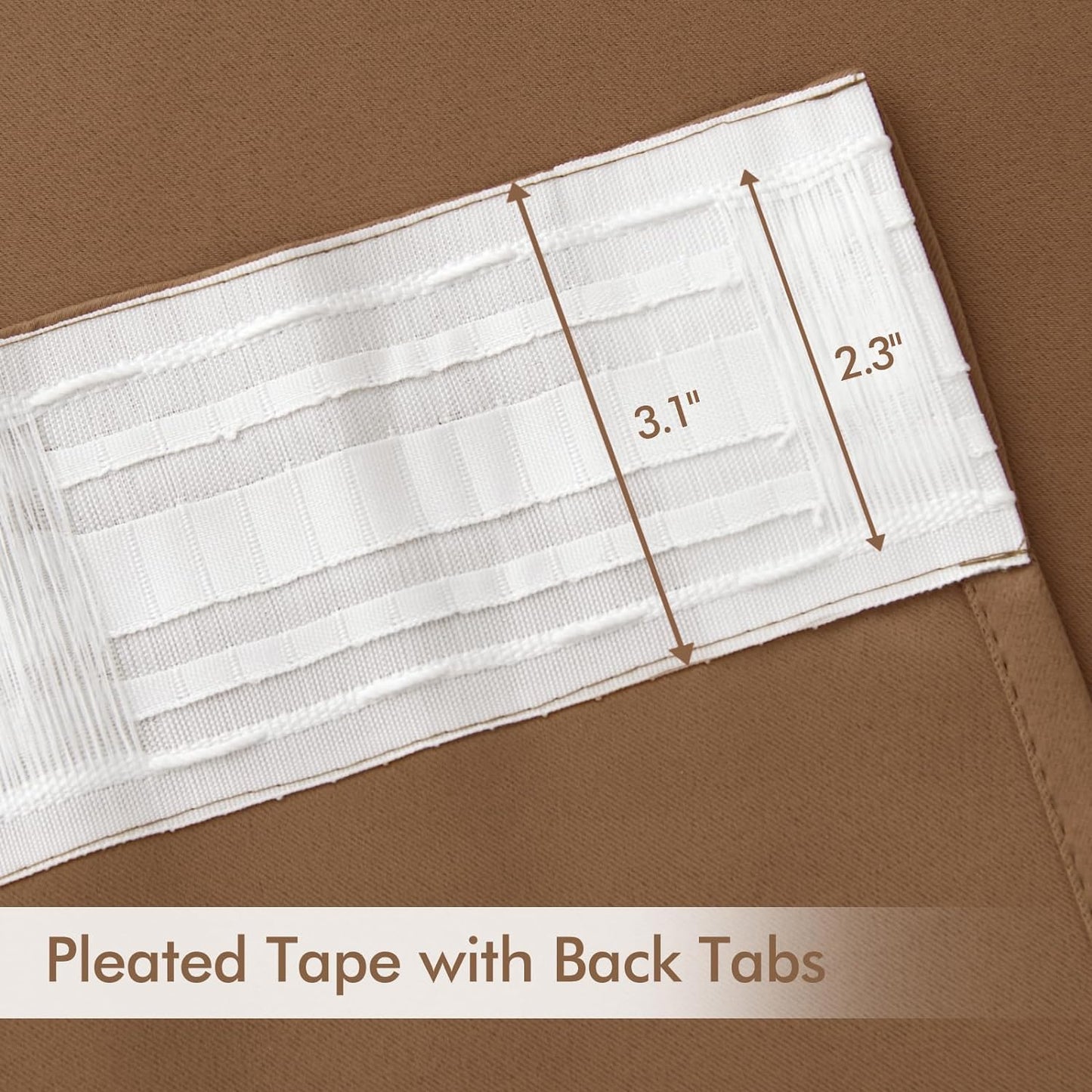 MIULEE Back Tab Blackout Curtains 120 Inch Long 2 Panels Set for Living Room Bedroom, Rod Pocket/Pinch Pleated Extra Long Thermal Insulated Room Darkening Light Blocking 10FT Drapes, Cappuccino Brown