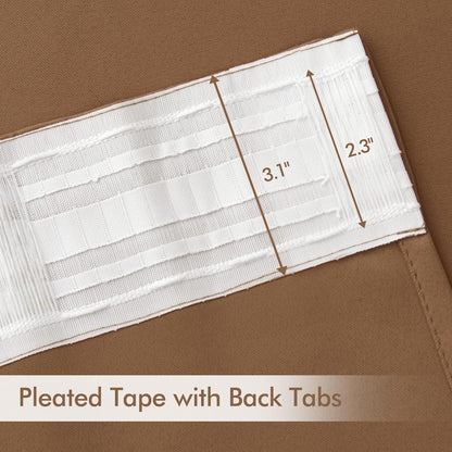 MIULEE Back Tab Blackout Curtains 108 Inch Long 2 Panels Set for Living Room Bedroom, Rod Pocket/Pinch Pleated Extra Long Thermal Insulated Room Darkening Light Blocking Drapes, Cappuccino Brown