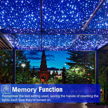 100FT 300 LED Christmas Lights Outdoor, Blue Christmas Tree Lights with 8 Modes Waterproof, Plug in Green Wire String Twinkle Light for Indoor Xmas House Patio Yard Holiday Decorations