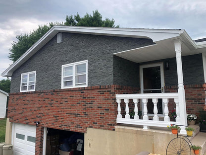 OTECKO 6-Pack Faux Stone Wall Panel 48 in x 13 in x 2 in Stacked Stone High Density Polyurethane Wall Siding Panels 24 sq ft, Easy Install, Interior/Exterior Iron Gray