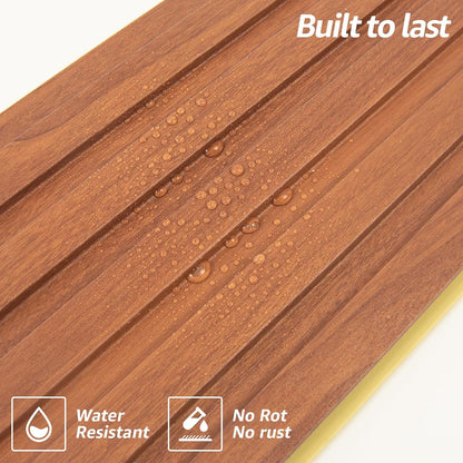 Art3d WPC Slat Wall Panels, 8-Pack 108 x 6 Inch 3D Wall Accents for Interior Wall Decor, Living Room, Bedroom, Teak