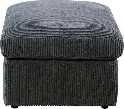 Ottoman Rectangular Storage Ottoman Bench, Flannel Footrest Stool Footstool with Lid for Living Room, Bedroom, Entryway, Dark Gray, 38"x30"x22"