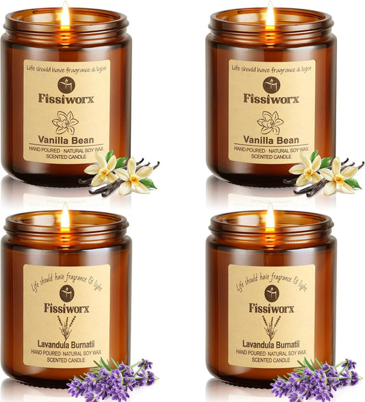 Scented Candle Set 4 Pack, Candle for Home Scented, Odor Eliminating, Stress Relief, 30oz, 220