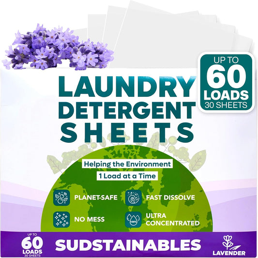 Sudstainables Laundry Detergent Sheets (60 Loads) – Eco-Friendly, Zero Waste, Plastic-Free Laundry
