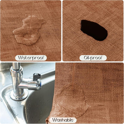 Romanstile Reversible Vinyl Placemats Set of 6, Faux Leather 100% Waterproof Oil-Proof Wipeable Place Mats, Heat Resistant Dual Sided Table Mats for Kitchen/Dining/Party (Grey Orange, 12 x 17 Inch)