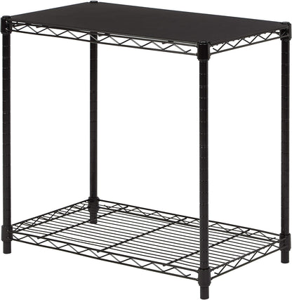 Amazon Basics 2-Shelf Stackable Storage, 13.3" D x 23.2" W x 22.2" H, Black