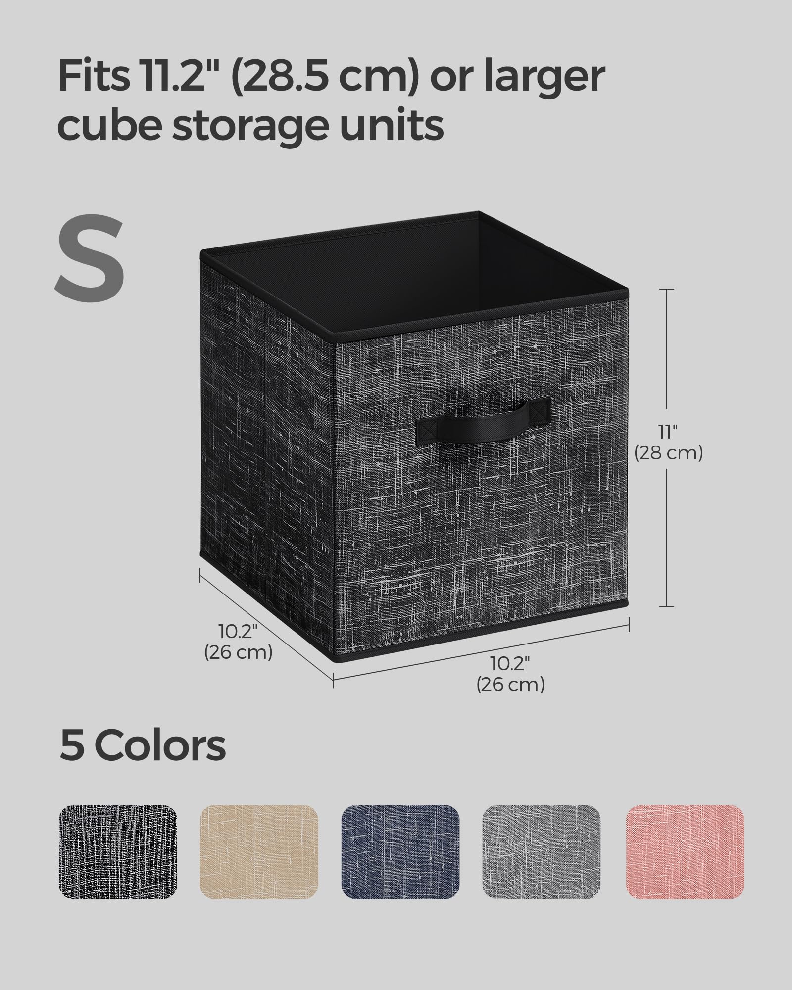 SONGMICS Storage Cubes, Set of 8, 11-Inch Foldable Closet Organizers