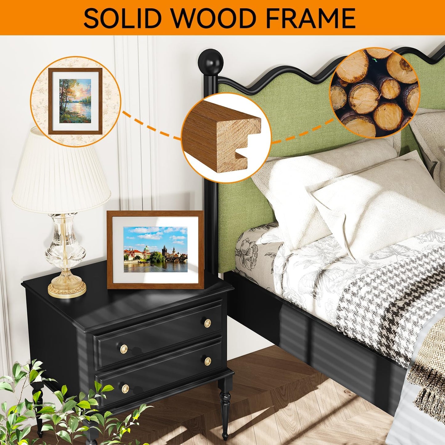 IBUYKE 8x10 Picture Frame,Solid Oak Wood 8x10 Photo Frame with Mat to 5x7,10x8 Picture Frames With Tempered Glass,Tabletop or Wall Mount Display,Home Decor,Walnut Oak 8 x 10 Frame,UWPF0810H