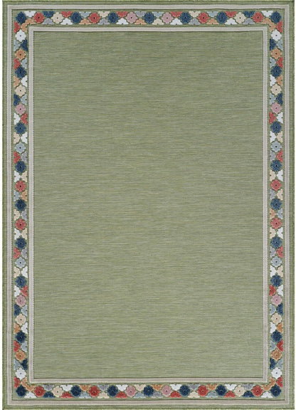 Beverly Rug Outdoor Rug 9x12 Modern Bordered Large Area Rugs for Indoor and Outdoor Patio Easy to Clean Non Shedding Living Room Porch Garden Washable Outside Carpet (9 x 12 Green)