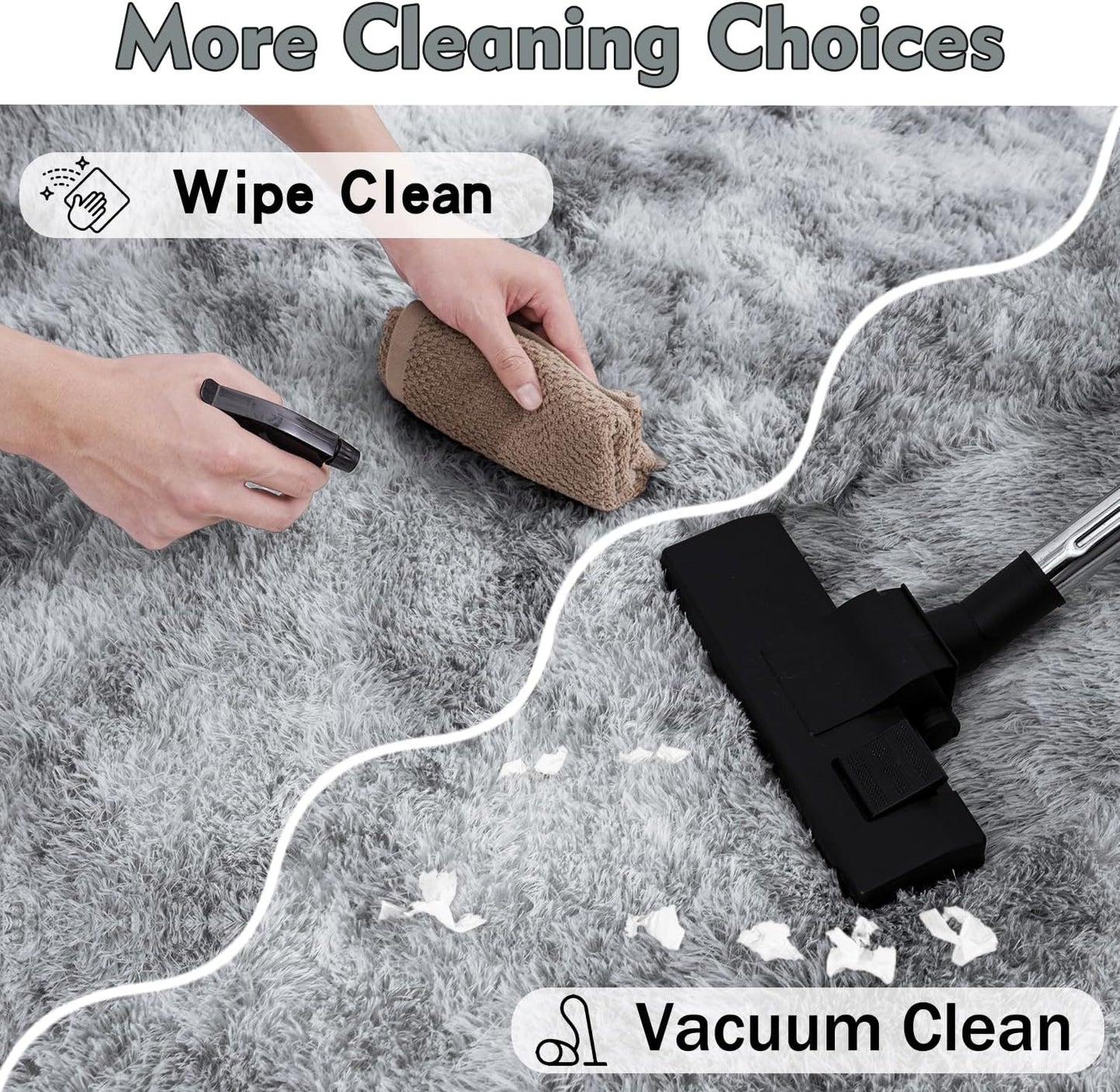 Rezutan Small Area Rug, 2x3 Rug for Bedroom Shaggy Throw Rugs for Dorm Rug, Soft Tie Dyed Carpet for Kids Room, Plush Non-Slip Fluffy Bedside Rug for Home Decor Aesthetic,Grey Tie-Dyed