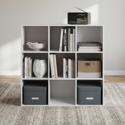 Signature Design by Ashley Onita 9 Cube Storage Organizer, White Bookshelf