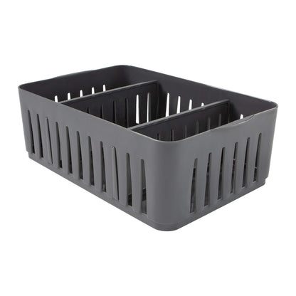 Simplify 3 Compartment Stackable Bin with Adjustable Dividers | Drawer Organizer | Storage Basket |