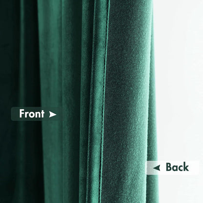 MIULEE Dark Green Velvet Curtains Thermal Insulated Blackout Curtain Christmas Emerald Green Drapes for Bedroom Living Room Darkening 108 Inches Long Curtains Panels Rod Pocket Set of 2