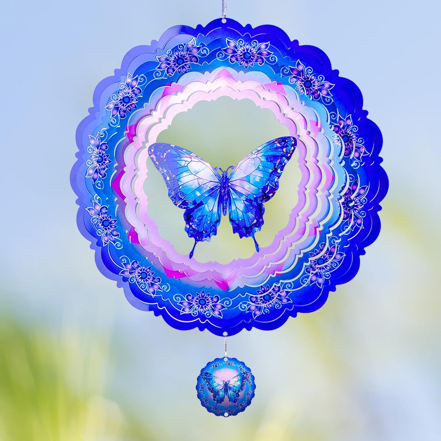 Butterfly Wind Spinners Outdoor,12 Inch Butterfly Gifts for Women Mom Grandma Wife,3D Butterflies Decorations Wind Spinners for Garden Yard Proch